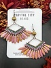 Jewelry Rustic Fan Earrings- Mauve