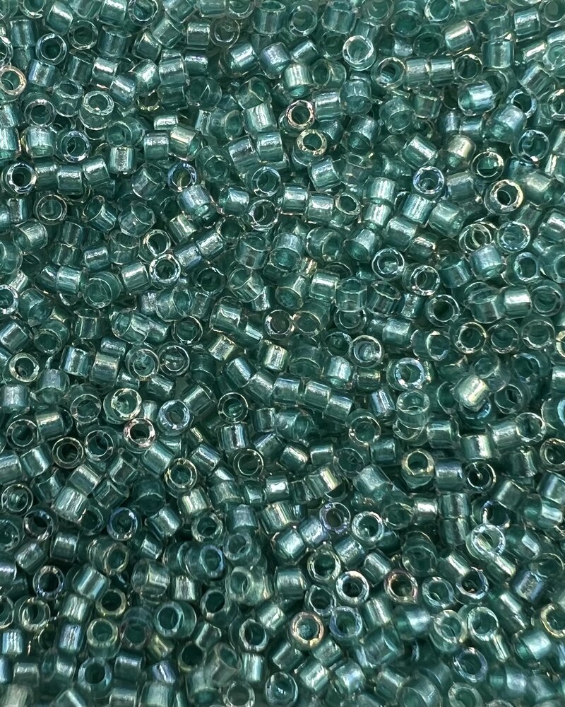 Delica Size 11/0 Delica:  Sparkle Aqua Green Lined Crystal AB (db1767)