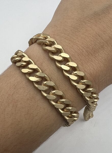 SALE Thick Heavy Curb Chain- SATIN GOLD- 2 Feet