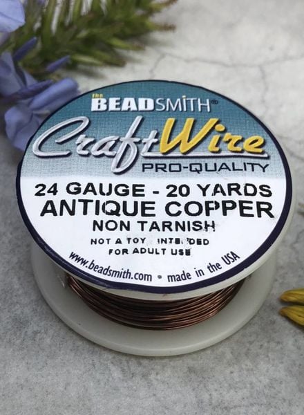 CRAFT WIRE 24GA ROUND 20YD ANTIQUE COPPER