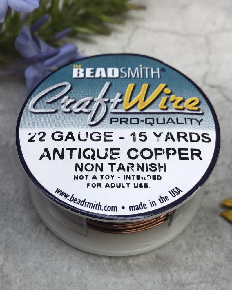 CRAFT WIRE 22GA ROUND 15YD  ANTIQUE COPPER