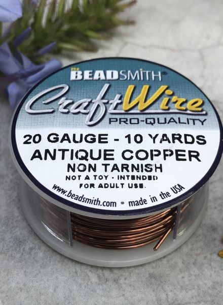 CRAFT WIRE 20GA ROUND 10YD ANTIQUE COPPER