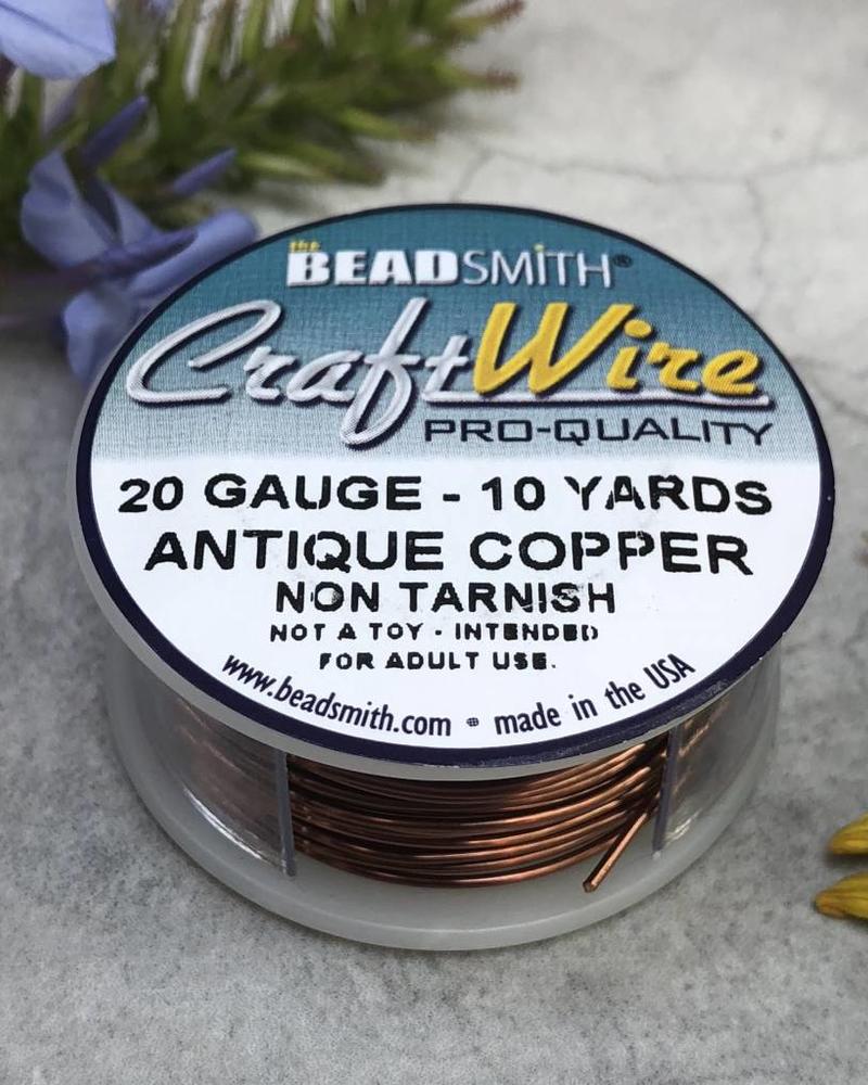 CRAFT WIRE 20GA ROUND 10YD ANTIQUE COPPER