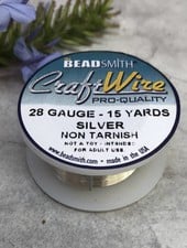 CRAFT WIRE 28GA ROUND 15YD NON TARNISH SILVER