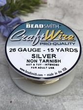 CRAFT WIRE 26GA ROUND 15YD SILVER