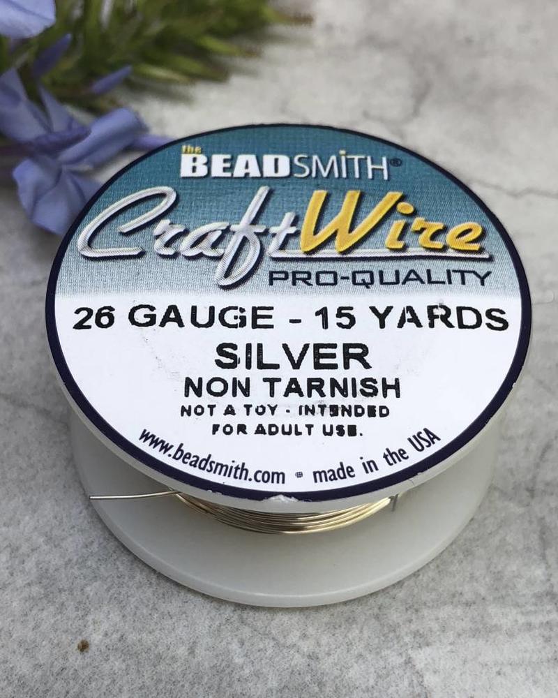 CRAFT WIRE 26GA ROUND 15YD SILVER