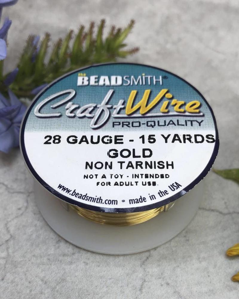 CRAFT WIRE 28GA ROUND 15YD NON TARNISH GOLD