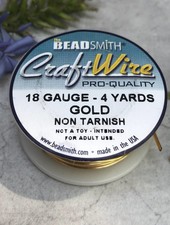 CRAFT WIRE 18GA ROUND 4YD NON TARNISH GOLD