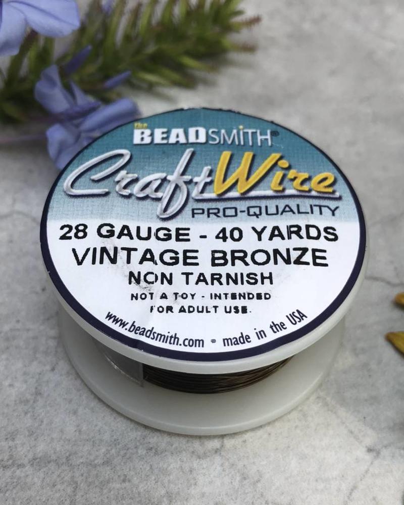 CRAFT WIRE 28GA ROUND 40YD VINTAGE BRONZE