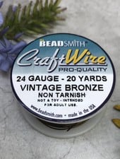 CRAFT WIRE 24GA ROUND 20YD VINTAGE BRONZE