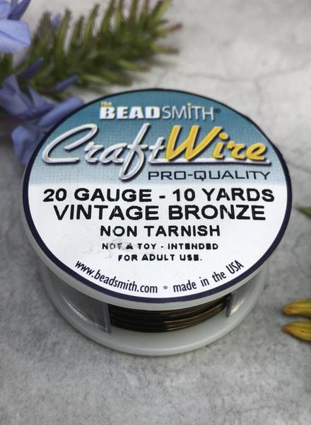 CRAFT WIRE 20GA ROUND 10YD VINTAGE BRONZE