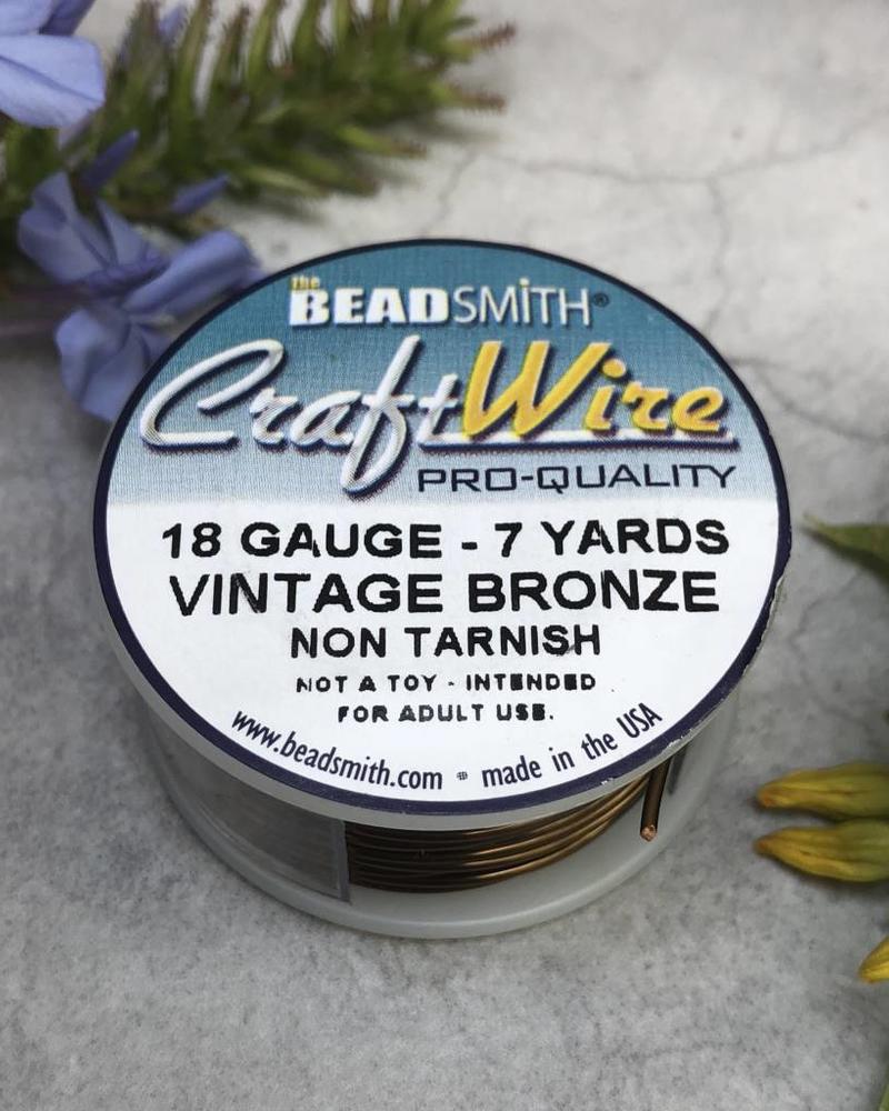 CRAFT WIRE 18GA ROUND 7YD VINTAGE BRONZE