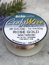 CRAFT WIRE 28GA ROUND 15YD ROSE GOLD