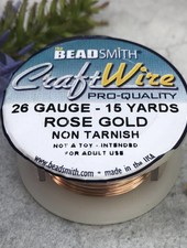 SALE CRAFT WIRE 26GA ROUND 15YD ROSE GOLD