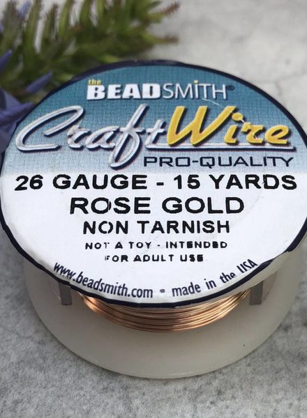 SALE CRAFT WIRE 26GA ROUND 15YD ROSE GOLD