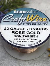 SALE CRAFT WIRE 22GA ROUND 8YD ROSE GOLD