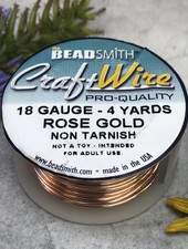 CRAFT WIRE 18GA ROUND 4YD ROSE GOLD