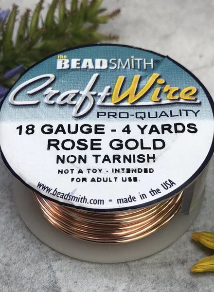 Artistic Wire, Silver Plated Craft Wire 20 Gauge Thick, 6 Yard, Rose Gold Color