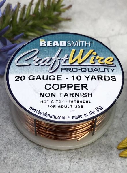 CRAFT WIRE 20GA ROUND 10YD NATURAL COPPER