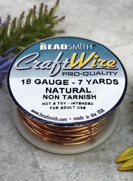 CRAFT WIRE 18GA ROUND 7YD NATURAL COPPER