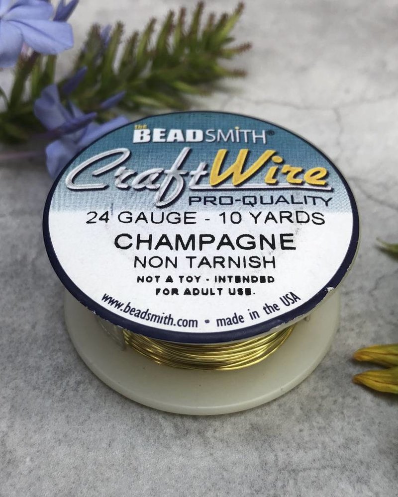 SALE CRAFT WIRE 24GA ROUND 10YD CHAMPAGNE GOLD