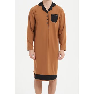 Ven Dave Ven Dave Mens Knit Nightshirt - Brown & Black - G09 -