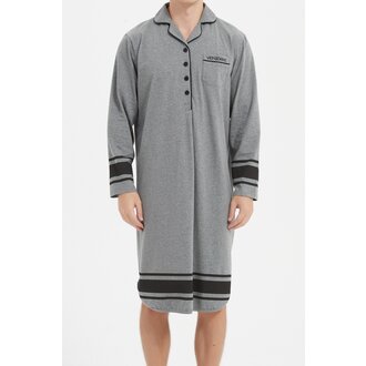 Ven Dave Ven Dave Mens Knit Nightshirt - Grey & Black - G07 -