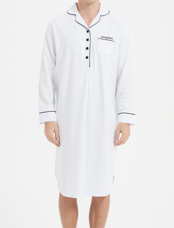 Ven Dave Ven Dave Mens Knit White Nightshirt - G06 -