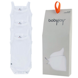 Baby Jay Baby Jay White Onesie -W/ Spaghetti Straps - 3 Pack -
