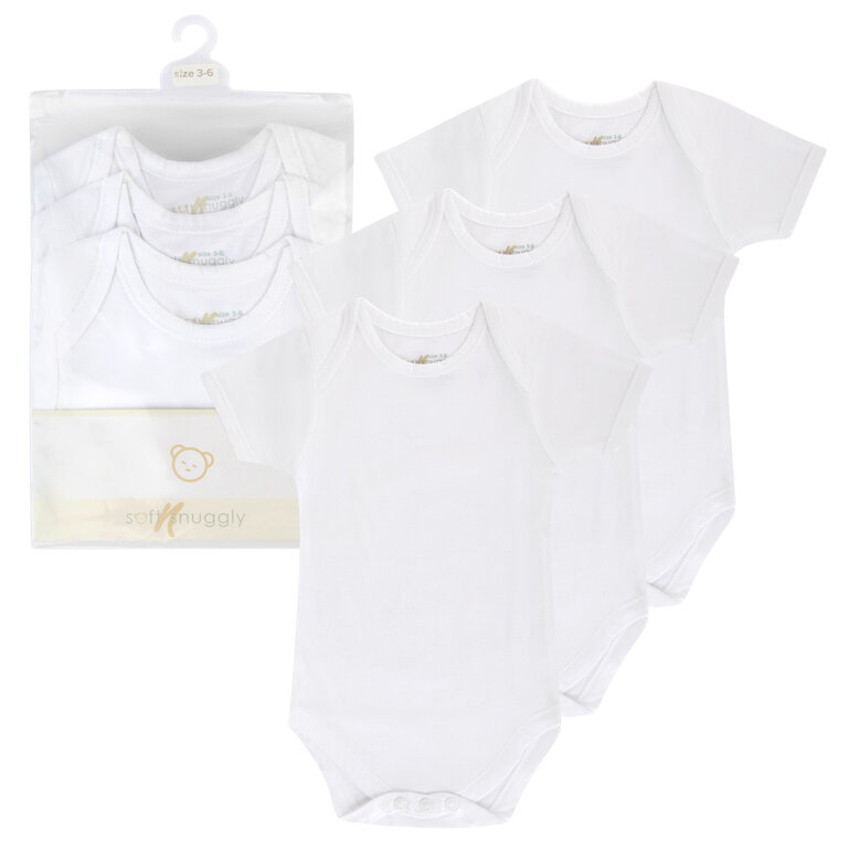 Soft N' Snuggly Soft N' Snuggly 100% Cotton Short Sleeve Bodysuit - 3 Pack -