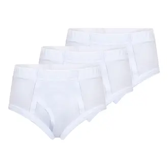 All Navy All Navy Boys White Briefs - 4 Pack -
