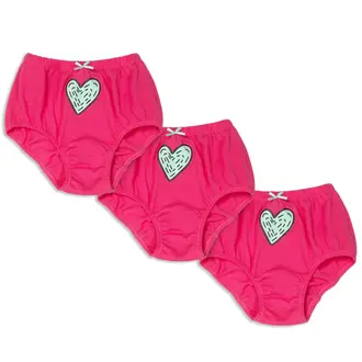 Candyland Candyland Girls Briefs - Heart Design -3 Pack -