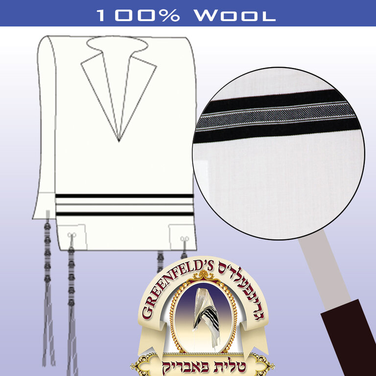 Greenfeld Judaica Greenfeld Wool Tzitzis - Avodas Yad - 2 Holes -