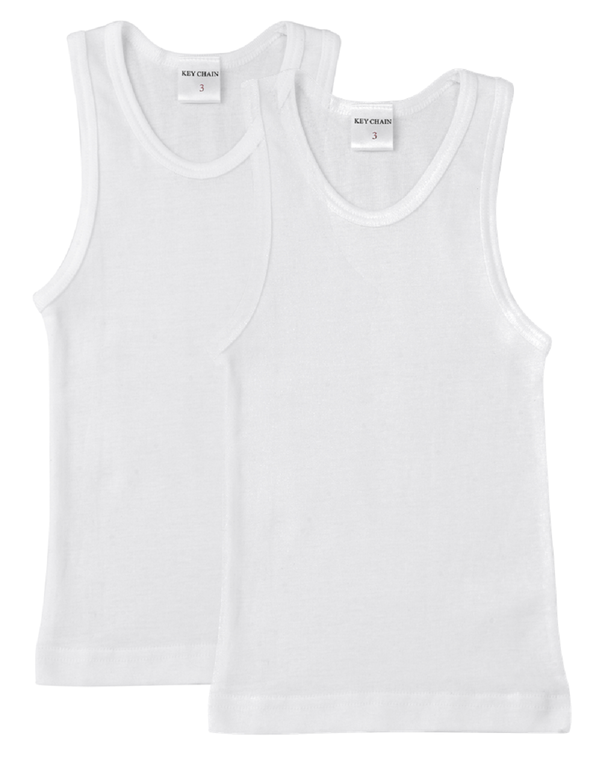 Keychain Keychain Boys White Undershirts - 2 Pack -