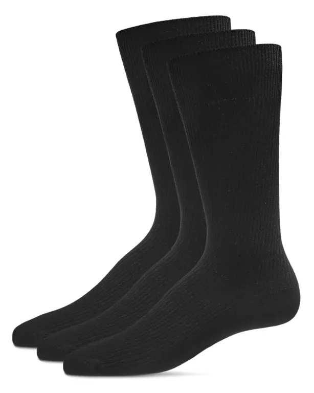 MeMoi MeMoi Mens Pin Rib Crew Socks - 3 Pack - MM-453 -