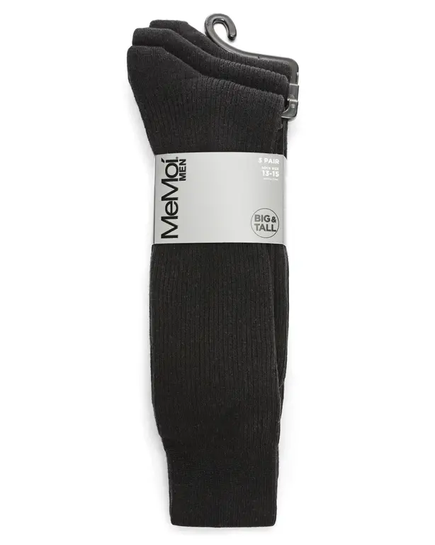 MeMoi MeMoi Mens Pin Rib Crew Socks - 3 Pack - MM-453 -