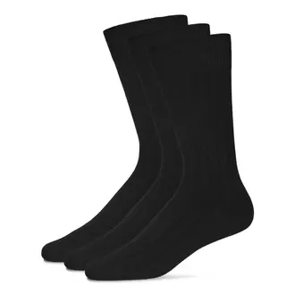 MeMoi MeMoi Mens Ribbed Extra Wear Crew Socks - 3 Pack - MM-454 -