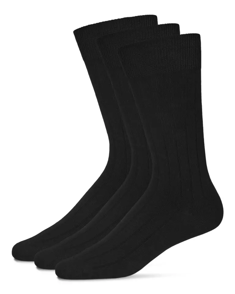 MeMoi MeMoi Mens Ribbed Extra Wear Crew Socks - 3 Pack - MM-454 -