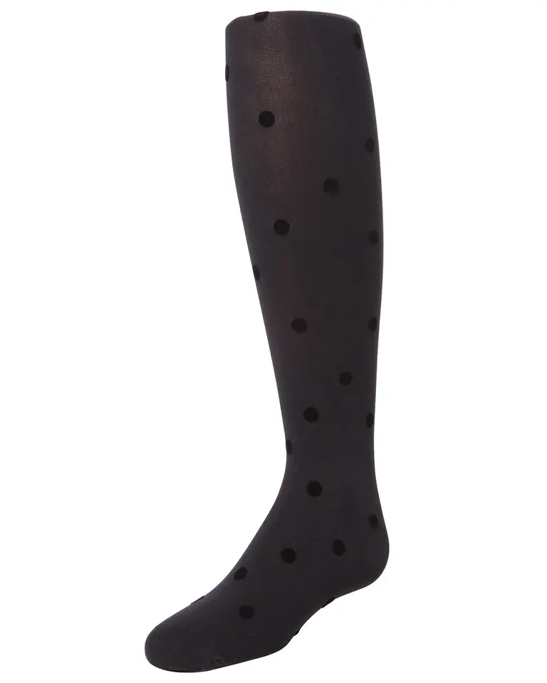 MeMoi MeMoi Girls Tights - Flocked Polka Dot Design - MK-744 -