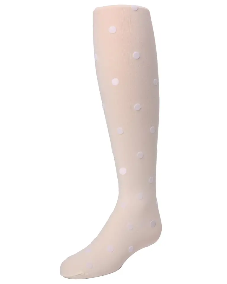 MeMoi MeMoi Girls Tights - Flocked Polka Dot Design - MK-744 -