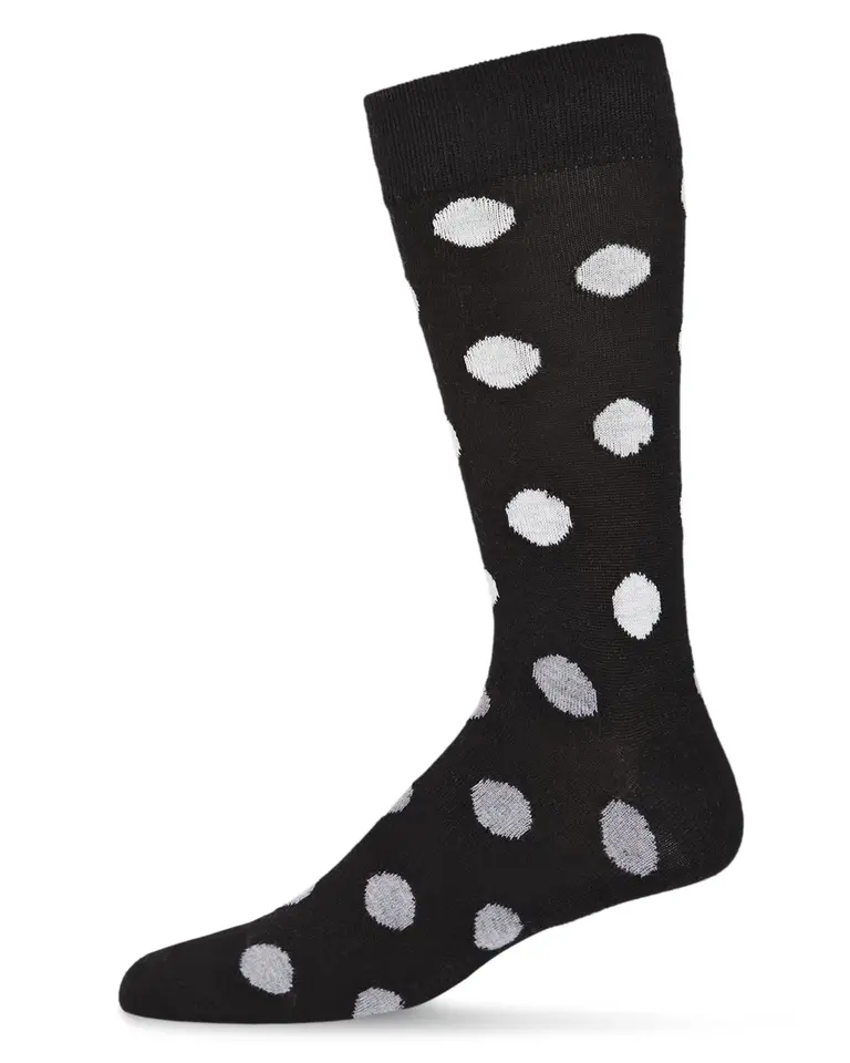 MeMoi MeMoi Mens Polka Dot Cashmere Crew Socks - ACL05877 -