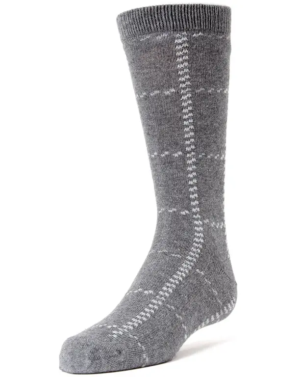 MeMoi MeMoi Boys Window Pane Plaid Dress Socks - MK-127 -