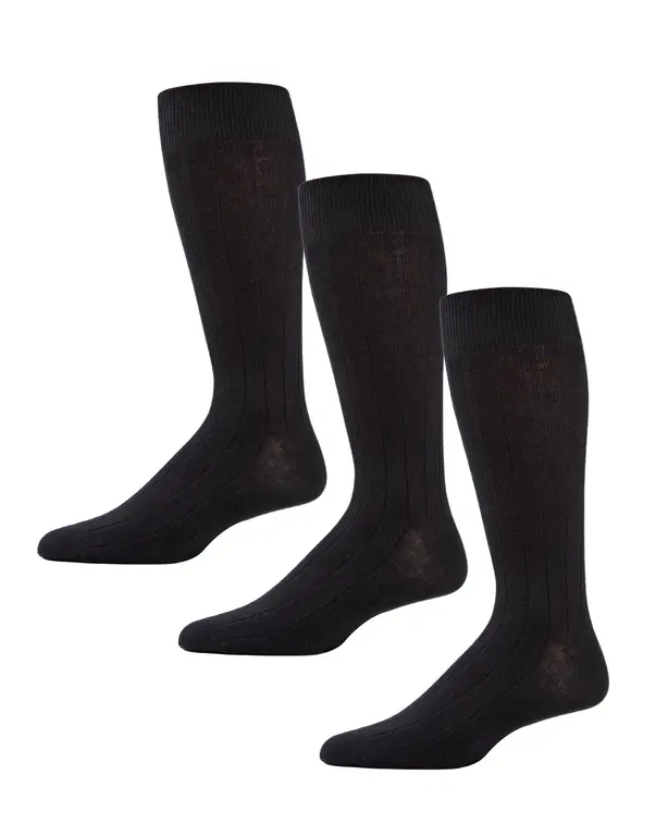MeMoi MeMoi Mens Cotton Blend Ribbed Socks - 3 Pack - MM-450 -