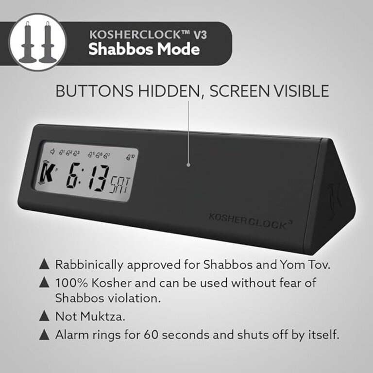 Kosher Innovations KosherClock™ 3 / Kosher Shabbos Alarm Clock