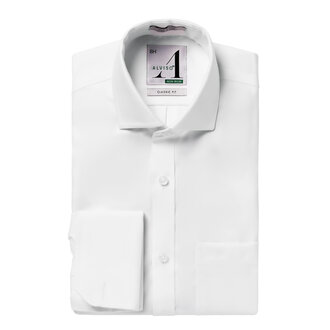 Alviso Alviso Boys 100% Cotton Non Iron White Shirt - French Cuff - Husky Fit -