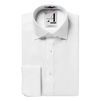 Alviso Alviso Boys 100% Cotton Non Iron White Shirt - French Cuff - Classic Fit -