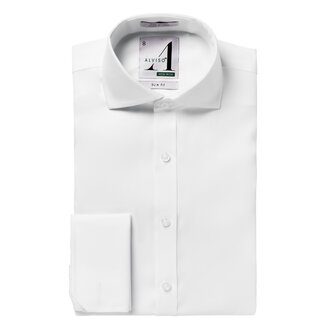 Alviso Alviso Boys 100% Cotton Non Iron White Shirt - French Cuff - Slim Fit -