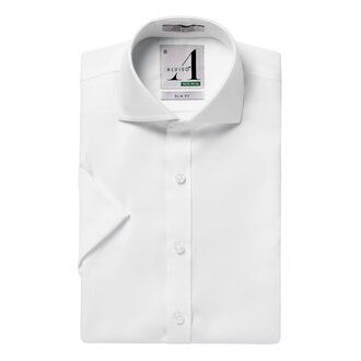 Alviso Alviso Boys 100% Cotton Non Iron White Shirt - Short Sleeve - Slim Fit -