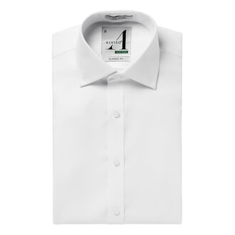 Alviso Alviso Boys 100% Cotton Non Iron White Shirt - Button Cuff - Classic Fit -