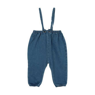 Analogie Analogie Denim Bow Suspender Romper -